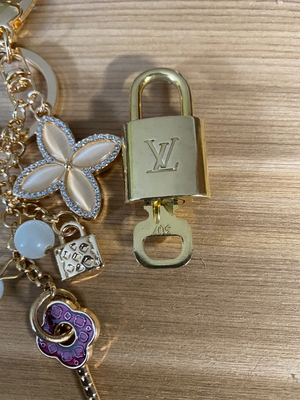 Authentic Louis Vuitton Padlock & Key Set #307 + Free Gift Charm